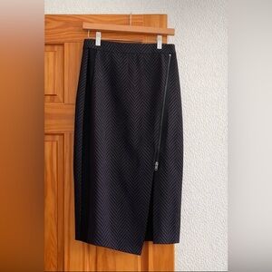 Worthington Black Herringbone Pencil Skirt